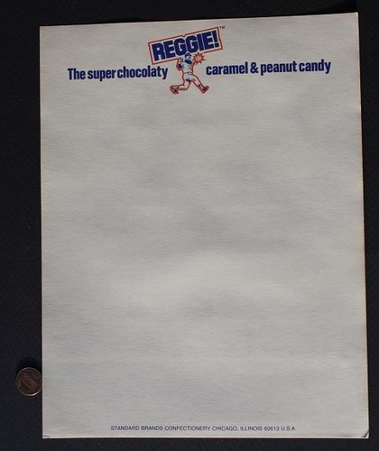 1978 New York Yankees Legend Reggie Jackson Clark Candy Bar Unused letterhead---