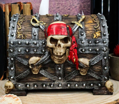 Large Caribbean Pirate Marauder Skull With Criss Cross Blades