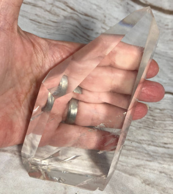 Water Clear C&P Quartz Crystal from Brazil ~2.75''x1.25''x5'' 1 lb 1 oz #812