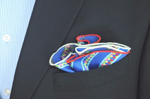 Lord R Colton Masterworks Pocket Royal Striped Survival Silk - $75 Retail New - Picture 2 of 2
