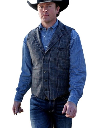 Miller Ranch Western Vest Mens Plaid 