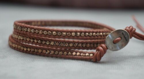 Chan LUU Brown Rose Gold Vermeil Wrap Bracelet NEW | eBay display picture 2