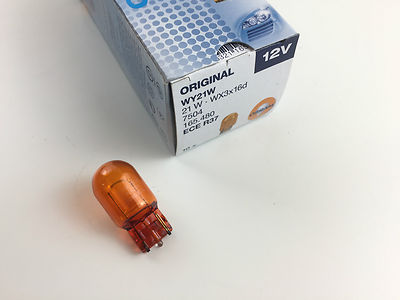 Osram WY21W Lamp 7504 12 Volt 21 Watt 12V 21W Orange WX3x16d Ece R37 E4