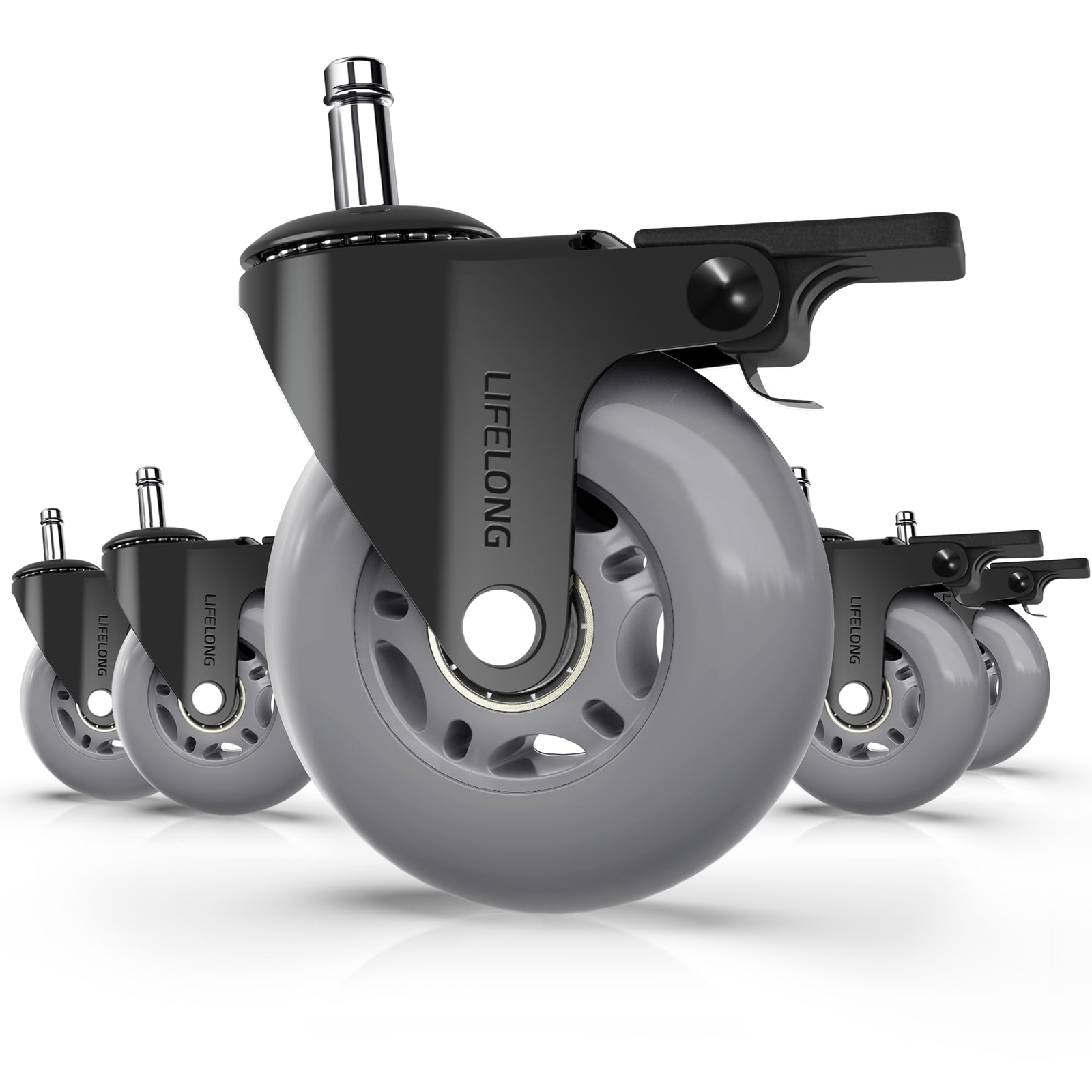 Hardwood Floor Office Chair Wheels Replacement Casters for Desk Chairs-image