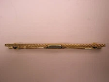 2-1/2" Square Wire Decorated Front Ball Ends Gold Tone Vintage Collar Bar L94