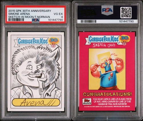PSA OOAK 1/1 Simone Arena Wolfman Norman 2015 Garbage Pail Kids Sketch Card Art - Picture 3 of 3