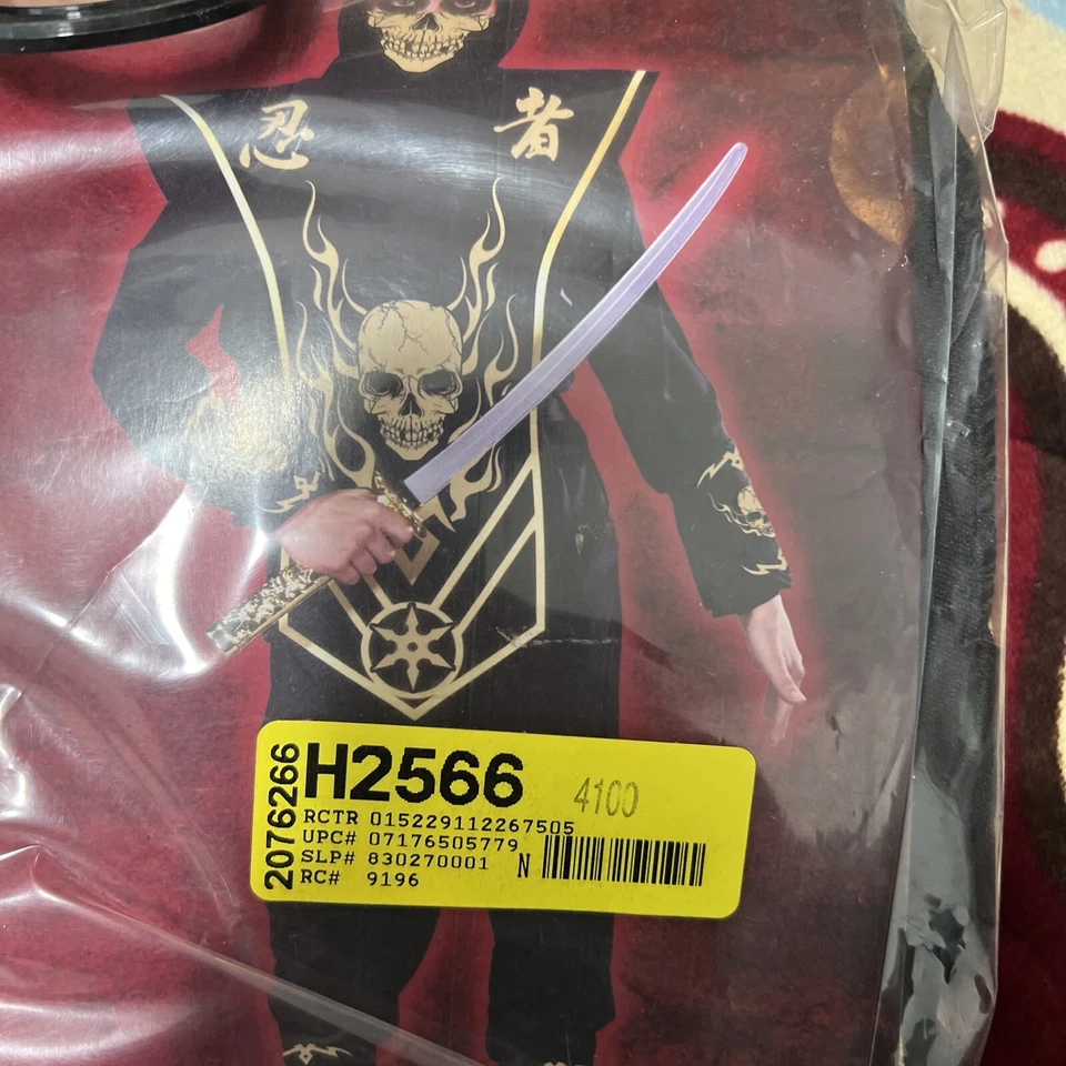 NUEVO Disfraz de Luchador Ninja Negro Halloween Talla M 8 Niño Niño Niño Foto 3 de 4