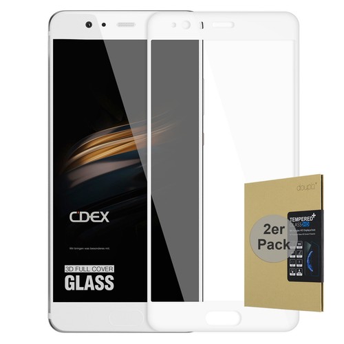 2x 9H Hartglas Huawei P10 Glas Anti Kratzer Displayschutz Folie FullCover Weiß - Picture 2 of 4