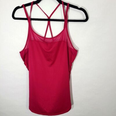 RBX Women's Large L Active Workout tank top Fuchsia Pink With Criss Cross Straps