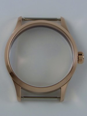 Boitier montre 41mm ETA Unitas 6497 6498 - ROSEGOLD- CYLIND- Saphir watchcase 