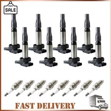 Set of 8 Ignition Coils & Iridium Spark Plugs For 05-2009 Jaguar Super V8 4.2L
