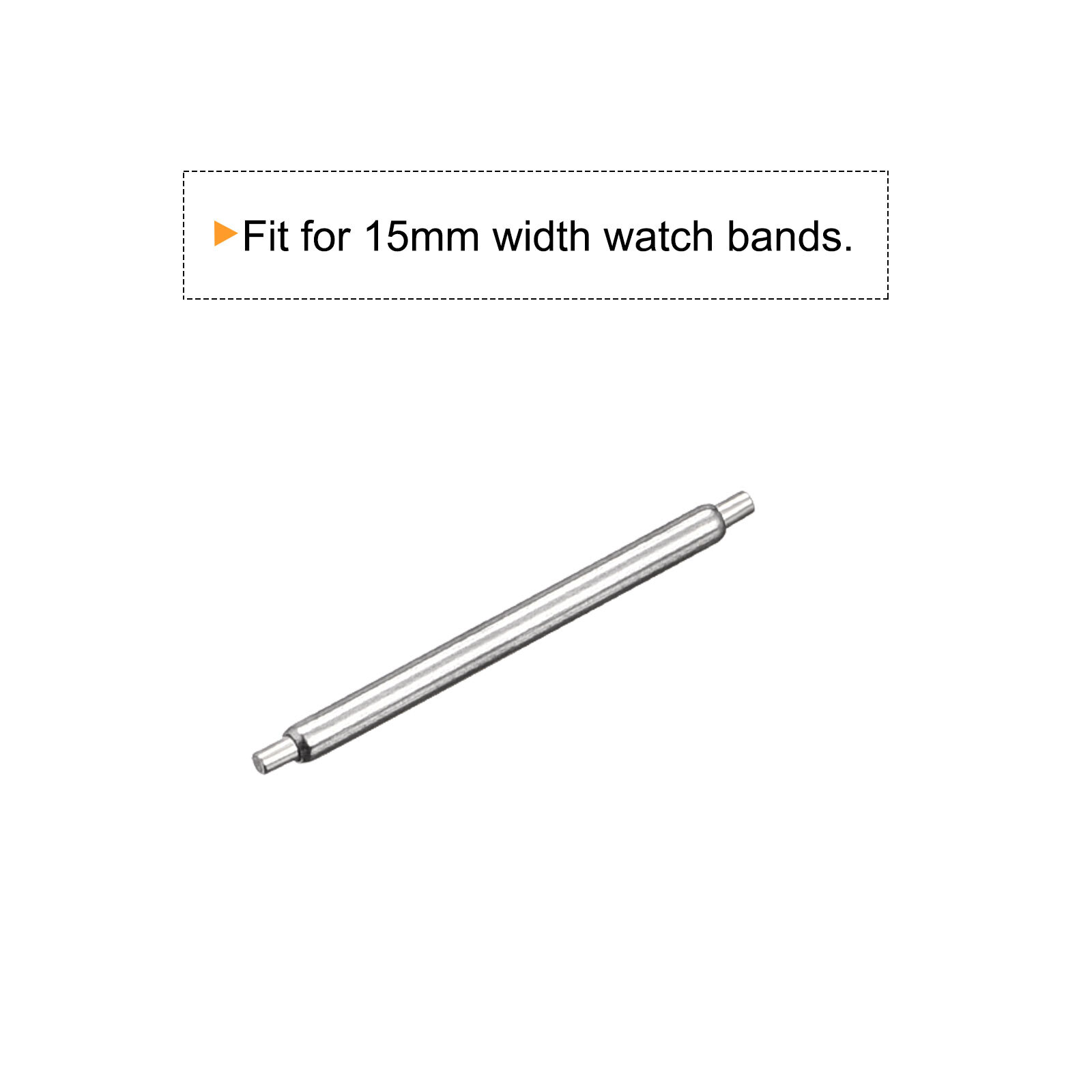 20pcs Watch Band Pin 15mm Stainless Steel Spring Bar Pins 1.2mm Dia.