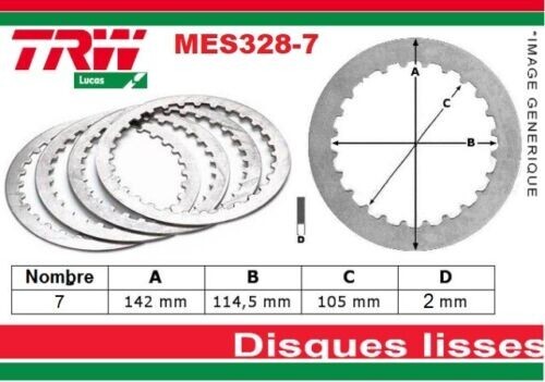 Disques lisses d'embrayage MES432-8 Triumph Street Triple 660 S 2018-2021