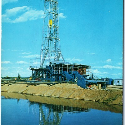 #ad c1960s Texas Wildcat Oil Drilling Rig Morning Sun IA 1st Rural Route Cancel A148 $6.82