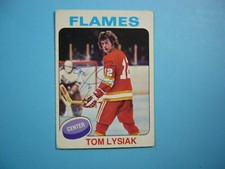 1975/76 O-PEE-CHEE NHL HOCKEY CARD #230 TOM LYSIAK VG/EX AUTO AUTOGRAPH OPC