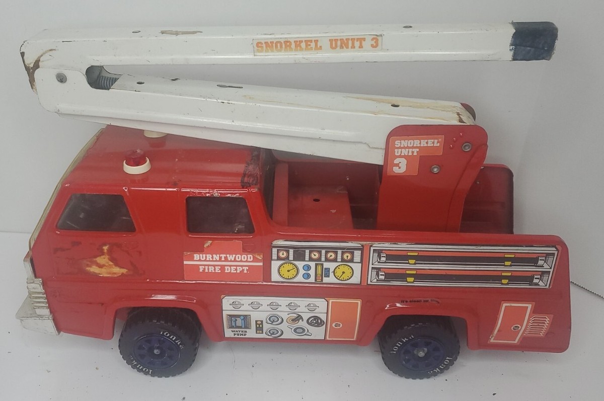 Vtg 80s TONKA Fire Rescue Truck Snorkel Unit 3 Pressed Steel