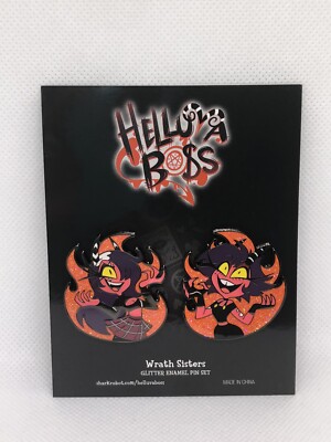 Helluva Boss Wrath Sisters Millie Sallie May Glitter Enamel Pin