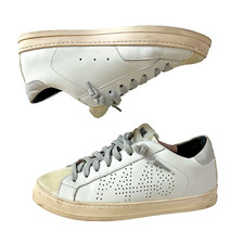 Sneakers basse donna P448 taglia 36 Made in Italy in pelle
