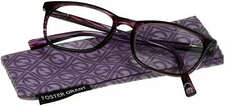 FOSTER GRANT ELANA Women's Fashion Purple Reading Glasses (All Strengths) 