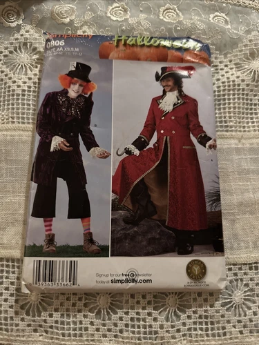 Simplicity 0806  Sewing Pattern Costume Cosplay Theater Captain Hook Uncut XS-M