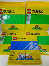 Lego Classic Baseplates Toy Lot 5pc Green 10700 Blue 10714 Building Platform BN