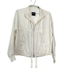 Atm Melillo Pinstripe Zip-front Bomber Jacket