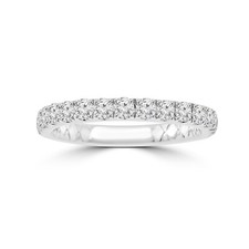 0.90 Ct Ladies Micro Pave Set Round Cut Diamond Wedding Band Ring