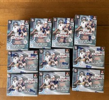 2025 Topps Chrome NFL Football Blaster Value Box Lot of 10 Sealed Boxes