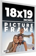 18x19 Frame White Wood Picture Photo Frame with UV Acrylic and Acid Free Backing
