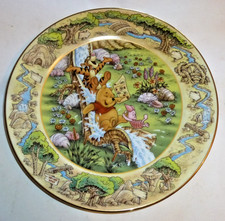 Disney Winnie The Pooh " Slippery Fun Expedition" Collectors Plate Bradford COA
