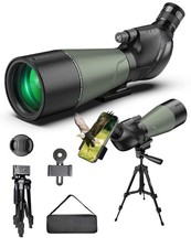 20-60x80 HD Spotting Scope with Dual Focusing Phone Adapter & Tripod