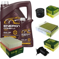 Inspektionspaket 6L Mannol Energy 5W-30 FüR Nissan Note 1.5 Dci NV200 Evalia