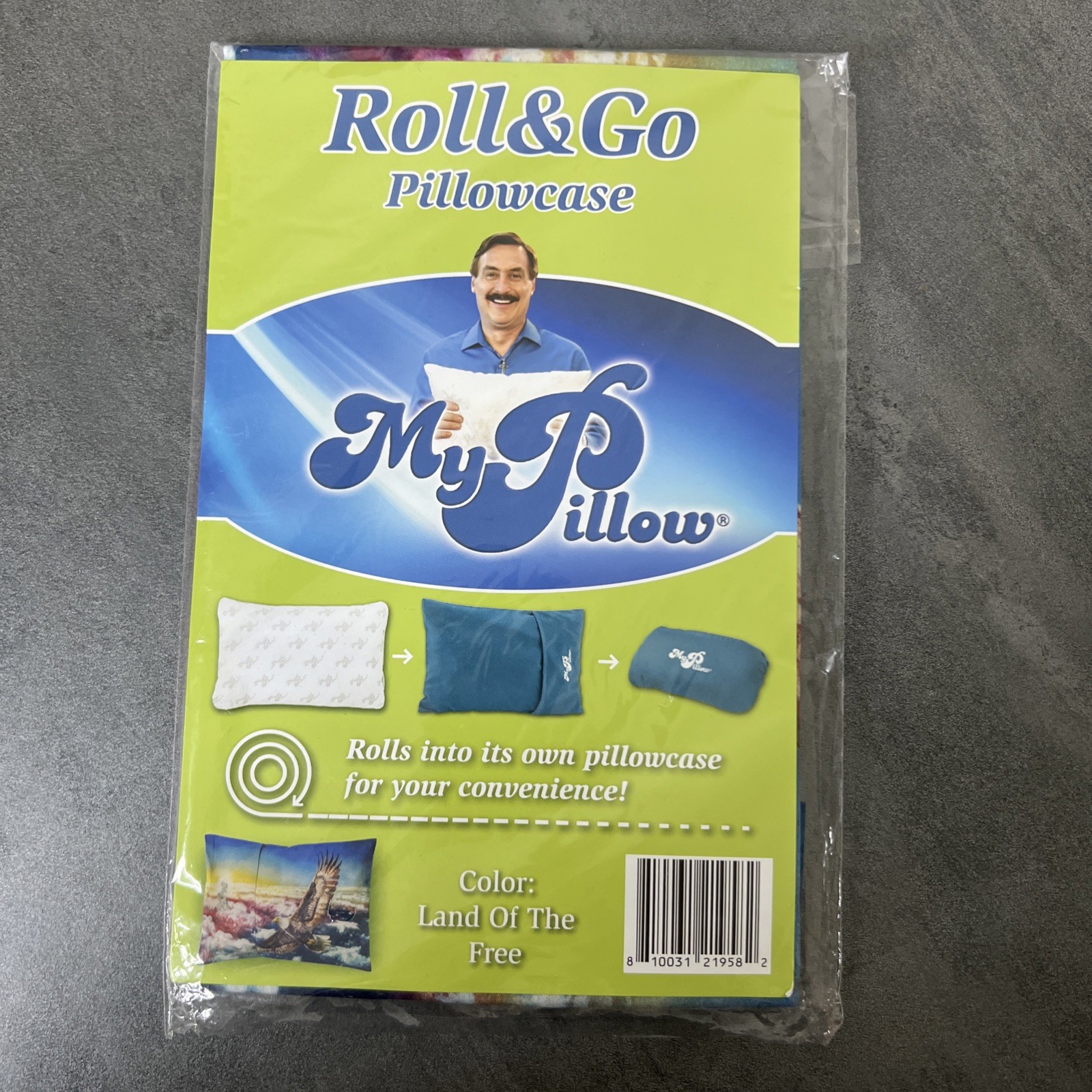 NEW My Pillow Roll & Go Pillowcase Land Of The Free Eagle Fly America 12" x 18"