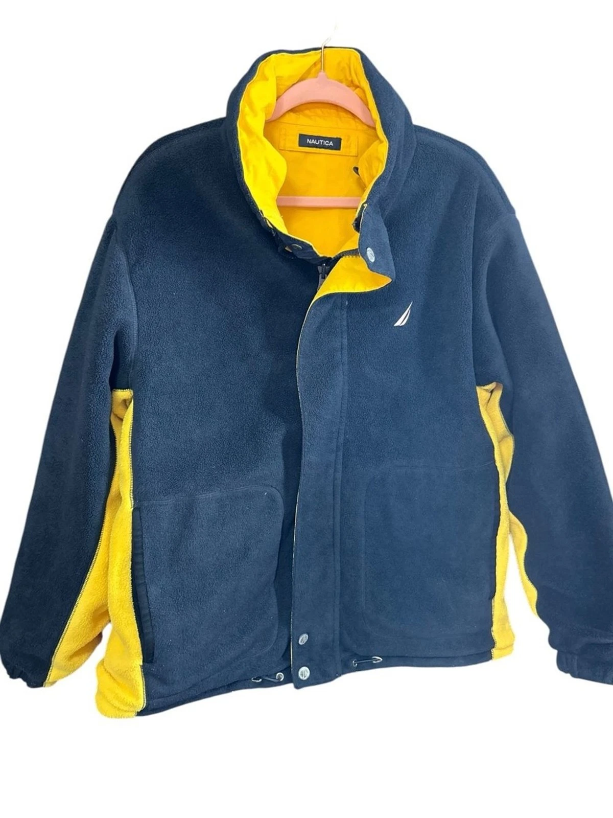 Nautica Vintage 90s Yellow and Navy Reversible Sailing Windbreaker Jacket Size L - product detail image 11