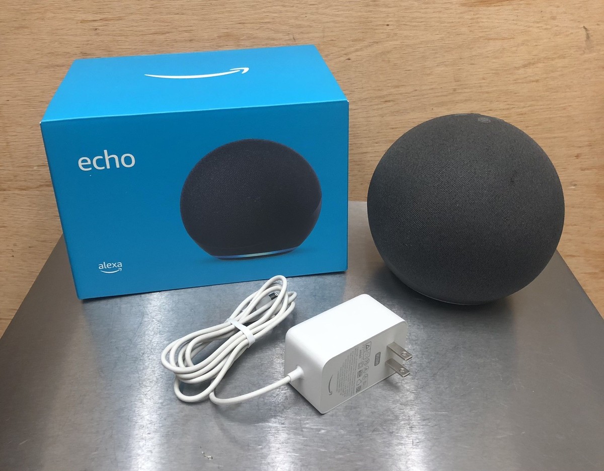 Amazon Echo第4世代 with Alexa アレクサ L4S3RE Amazon Echo Alexa 4th Gen Smart Speaker L4S3RE – Black - with Box