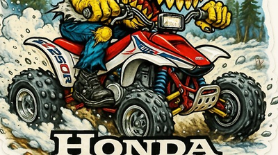 #ad Honda TRX250R ATV Durable 9x9cm Vinyl Sticker Series Number 18 of 18 $6.99