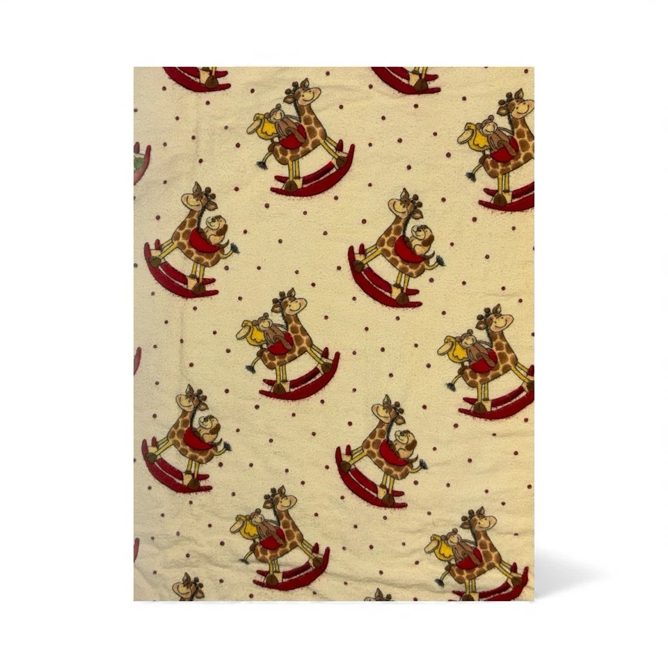 Manta bebé franela hecha a mano 38x41 guinga encaje dobladillo jirafa mono cachorro pájaro Foto 3 de 4