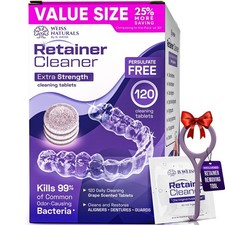 Weiss Naturals Retainer Cleaner Tablets, 120 Count Pack of 1 , Purple