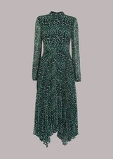 Image of Whistles Petal Animal Pleated Dress