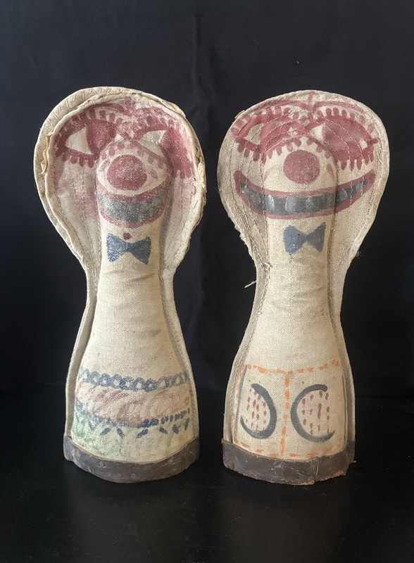 Lot Of Two Early Carnival Knock Em Down Punk, Dolls Clown, 12” Vintage