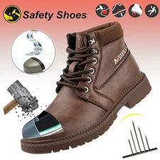 New Mens Work Boots Safety Footwear Puncture-Proof Anti-Slip Protective Boots