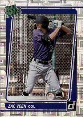 2021 Donruss Zac Veen #RP10 Rated Prospects Vector Colorado Rockies 31L