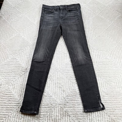 Rag & Bone High Rise Ankle Skinny Jeans Women's 26 Black Edgy Biker Grunge Sleek