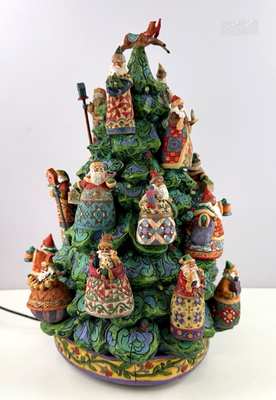 Jim Shore Danbury Mint 21 Santas Light Up Christmas Tree 14