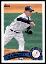 A.J. Burnett 2011 Topps #492 Yankees MLB READ FREE SHIPPING AutographDen
