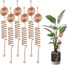 Electroculture Copper Gardening Kit - 6 Pack Plant Stakes Tensor Rings