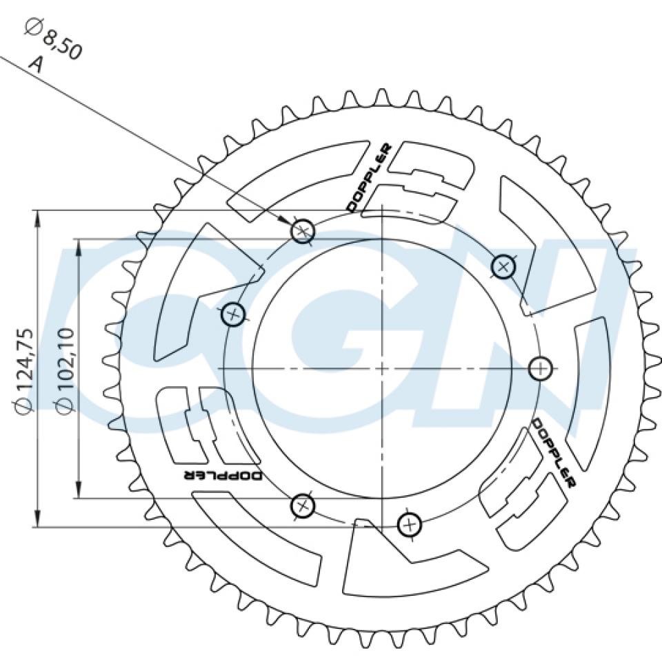 Couronne de transmission Doppler pour Moto Derbi 50 Senda DRD 53 dts pas 420 - 4