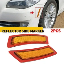 Amber Lens Front Bumper Reflectors Side Marker Fits BMW 5 Series F10 2011-16 EPU