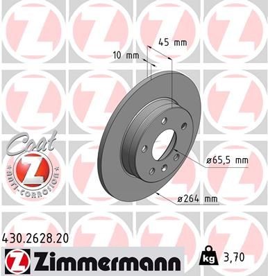 2X Zimmermann Bremsscheibe 430.2628.20 FüR Opel-image