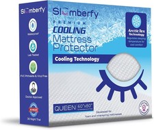 Queen Size Waterproof Cooling Mattress Protector by Slumberfy - Premium Skin-Saf